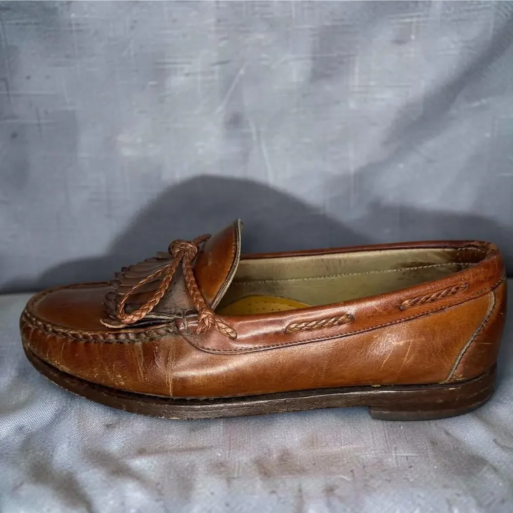 Allen Edmonds Woodstock 02509 Chili Leather Kiltie Tassel Loafers Mens 8 EEE